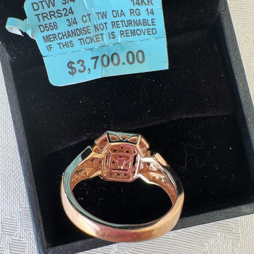 LeVian Chocolate Diamond 14K Strawberry Gold Women's Ring - Picture 2 of 8